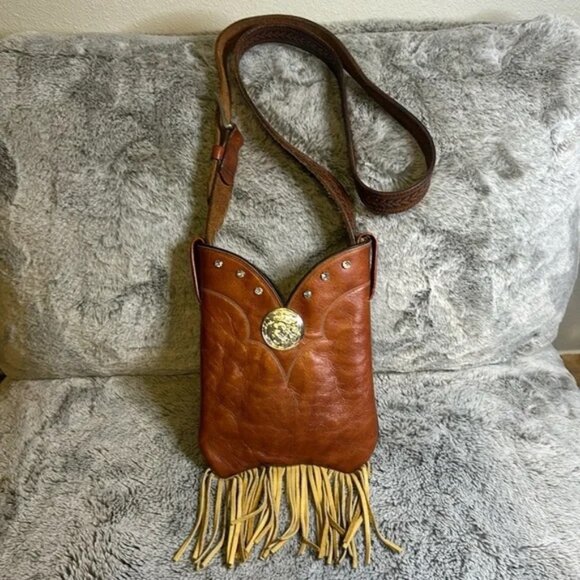 Artisan Made Tony Lama Boot and Belt Made Into A Crossbody Tony Lama - Picture 1 of 6